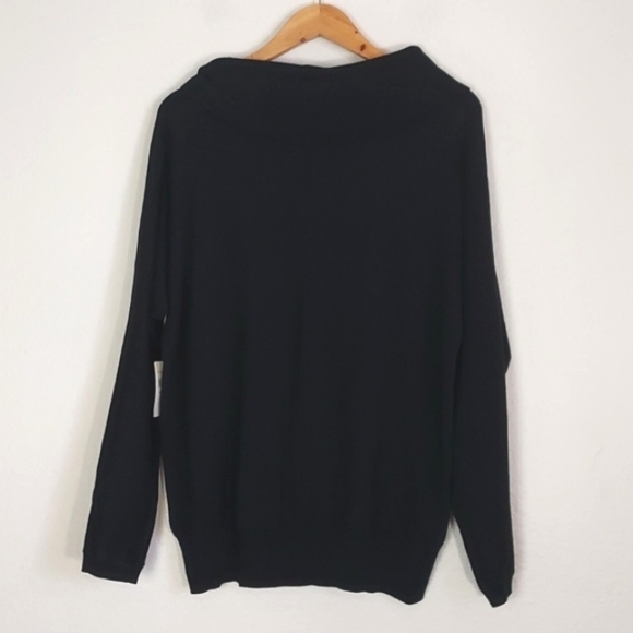 NEW Coldwater Creek Women's Sweater Cowl Neck Black Size Petite Large - Picture 4 of 14